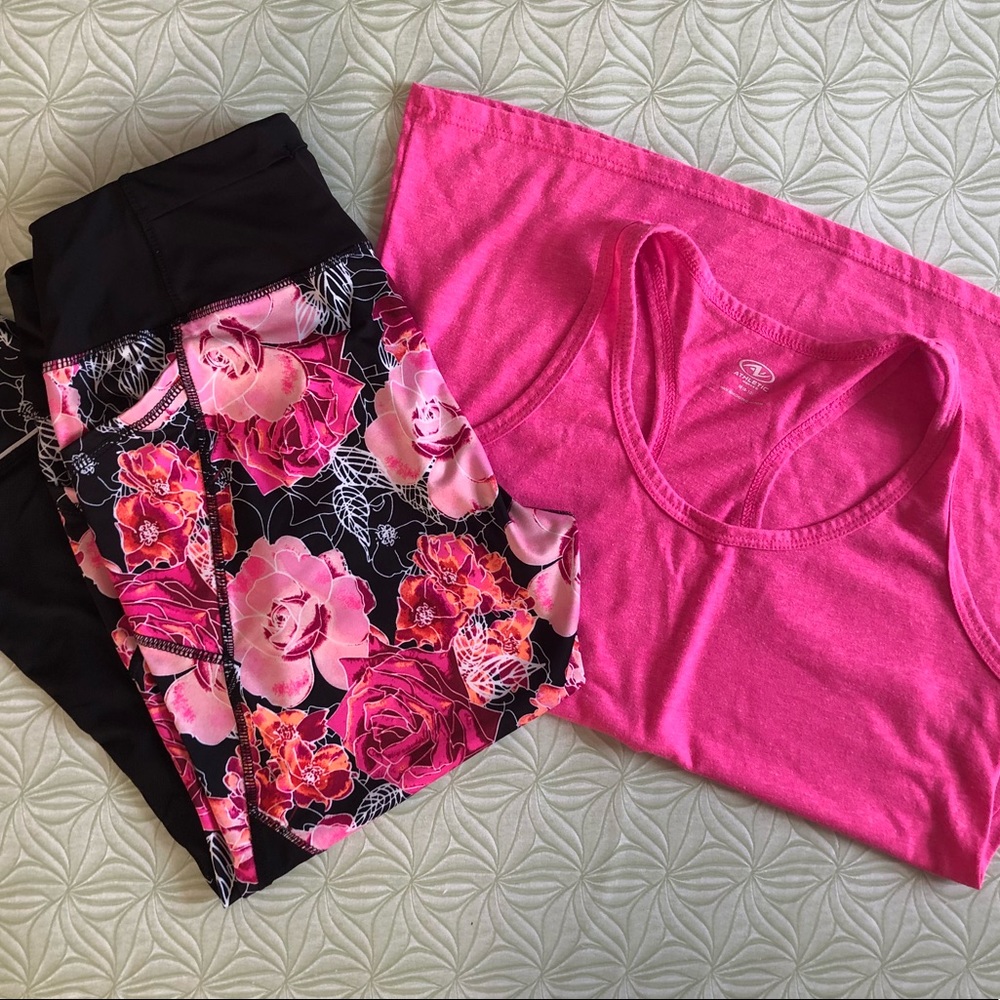 Avia Crop Leggings And Athletic Works Tank Top Set